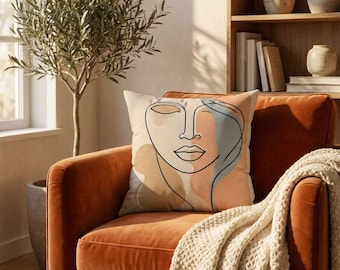 Serene Silhouette Pillow: Stylish Square Cushion (Indoor Use)