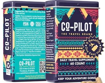 Co-Pilot All-in-1 Travel Supplement | Vitamin D3 Supplement | Immune Support | Natural Supplements | Digestive Health | Travel Essentials