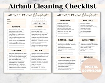 Airbnb Cleaning Checklist: Vacation Rental Housekeeping Guide (Digital Download)