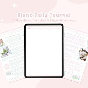 Digital Journal, Daily Journal, Cute Journal, Cute Digital Notebook, Cute Digital Planner, Digital Planner, Kawaii Planner, Kawaii Journal