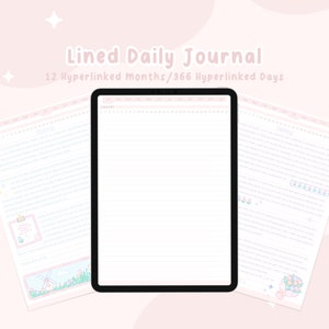 Digital Journal, Digital Notebook, Pastel, Daily Journal, Daily Planner, Pastel Planner, Cute Planner, Kawaii Planner, Cute Digital Planner
