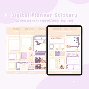Halloween Planner Stickers, Digital Planner, Digital Stickers, Planner Widgets, Cute Planner, Kawaii Planner, Cute Stickers, Kawaii Stickers