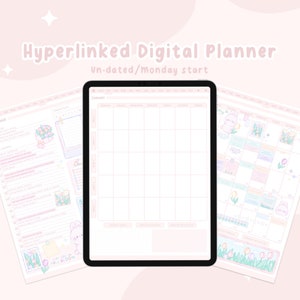Hyperlinked Planner, Digital Planner, Simple Digital Planner, Cute Planner, Cute Digital Planner, Kawaii Digital Planner, GoodNotes Planner