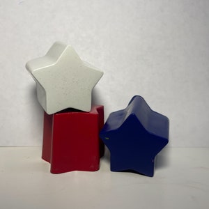 White, Blue, and Red Crayon Stars