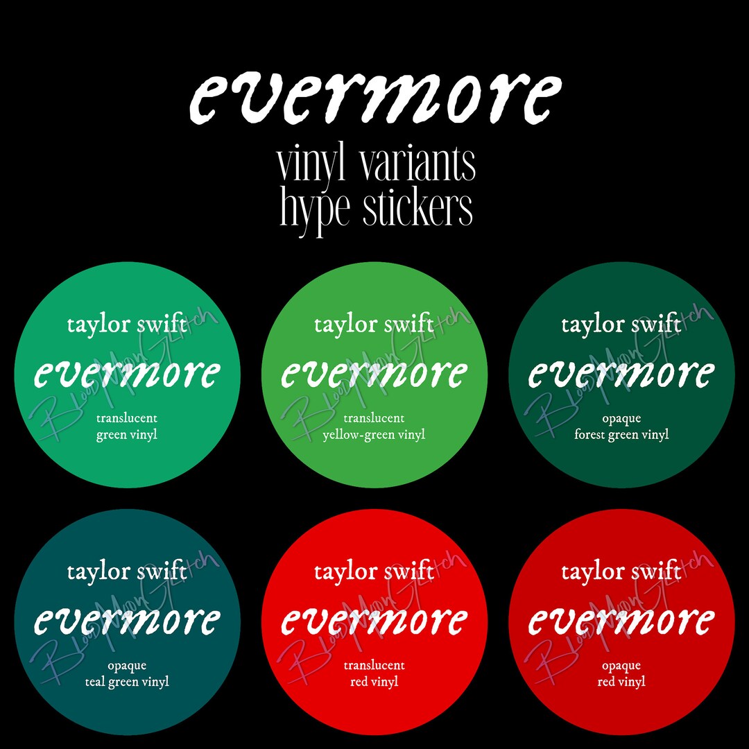 Taylor Swift Evermore 6 Variants Hype Sticker Etsy