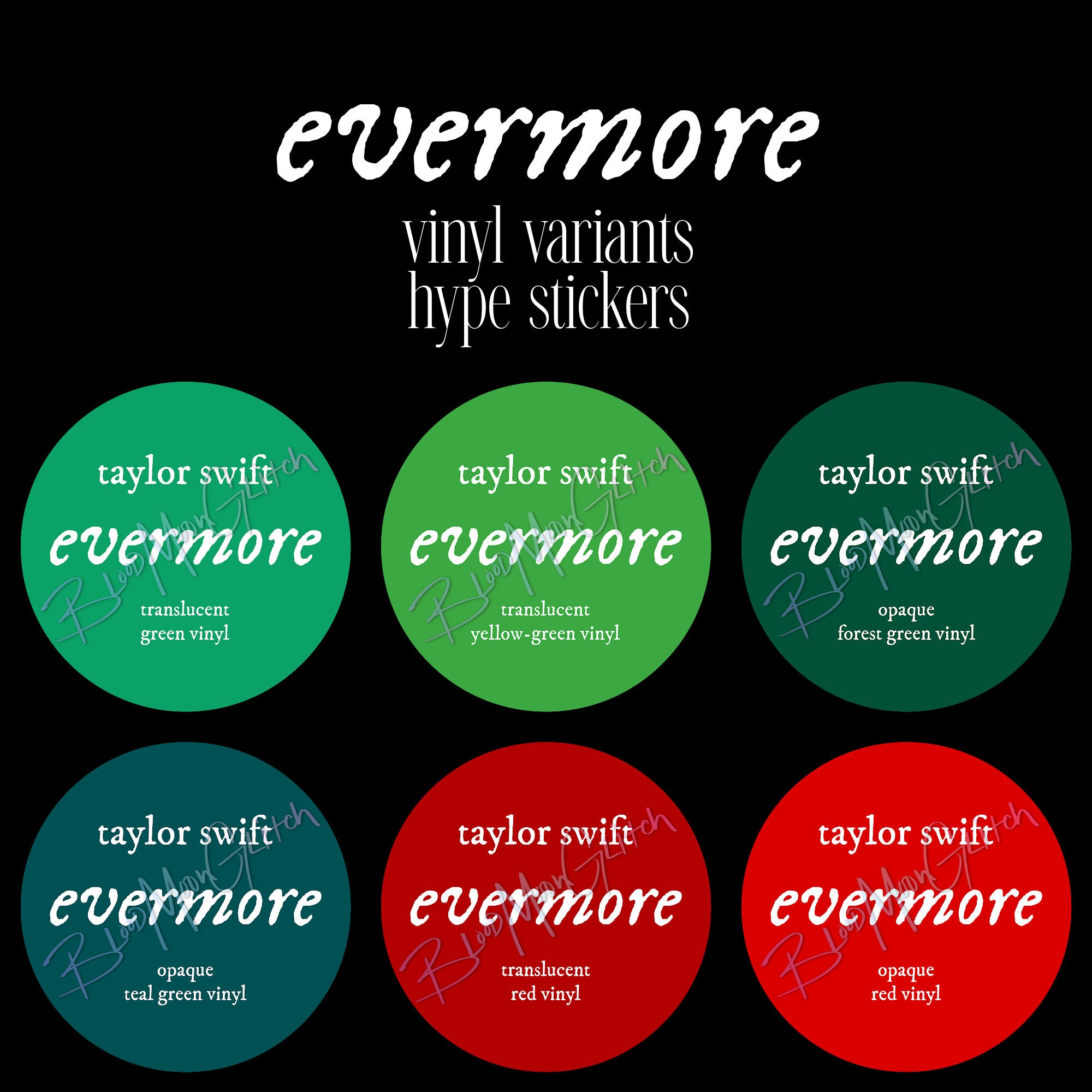 Taylor Swift Evermore Tracks 1-8 Inspired Sticker Pack 