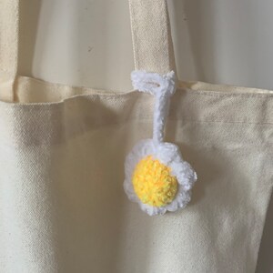 Gehäkelte Blume hängende Accessoires, Taschenzubehör, weiche Ergänzung Gelb