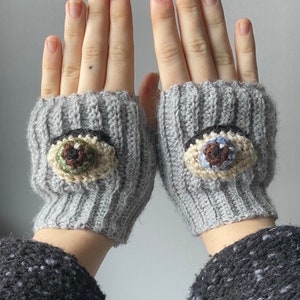 Fingerless Gloves Crochet Pattern, Eye Mits, Crochet Hand Warmers, Winter Fashion, Eye Gloves, Easy Crochet Guide, PDF Download