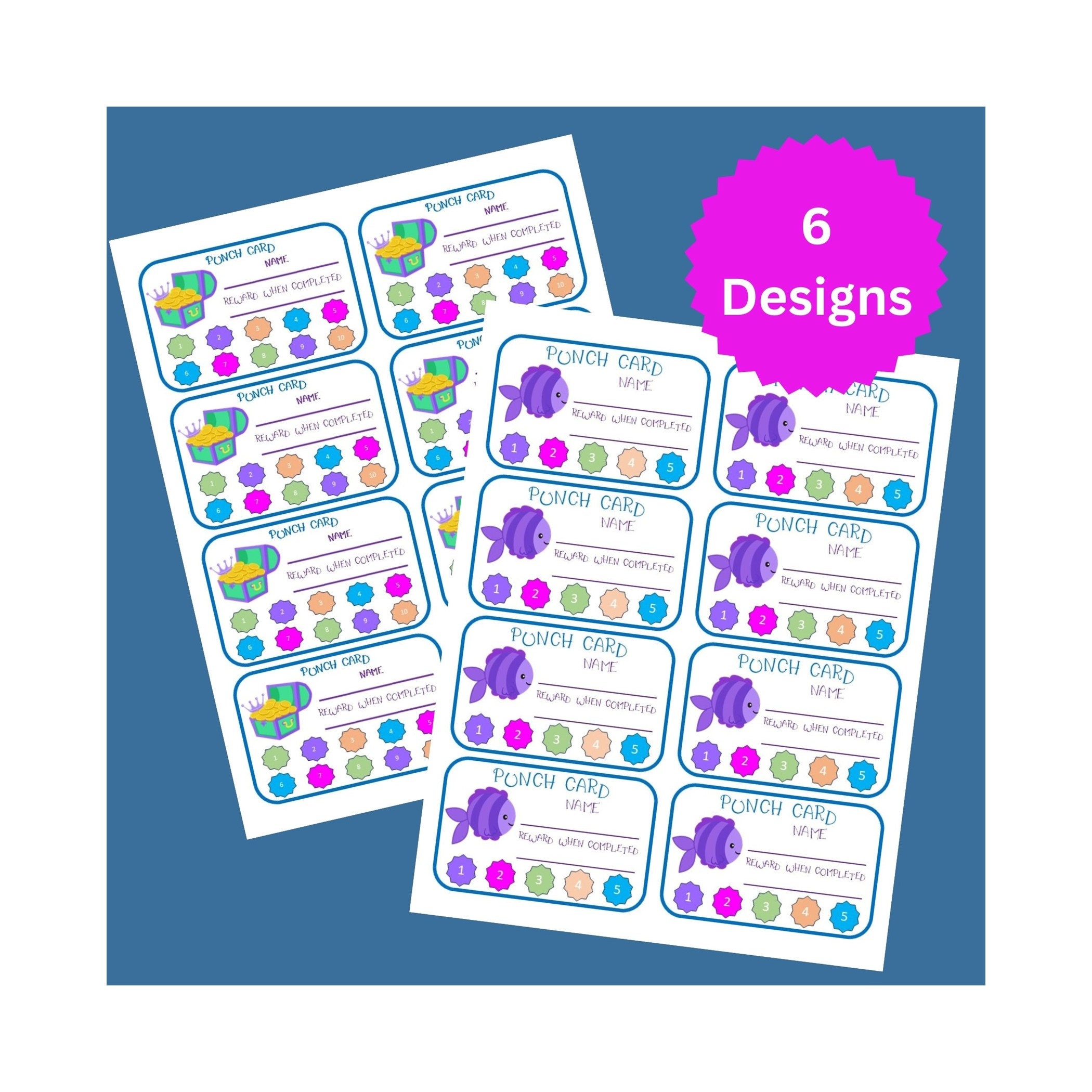 Punch Cards for Kids Positive Choices Reward Card for Parents or