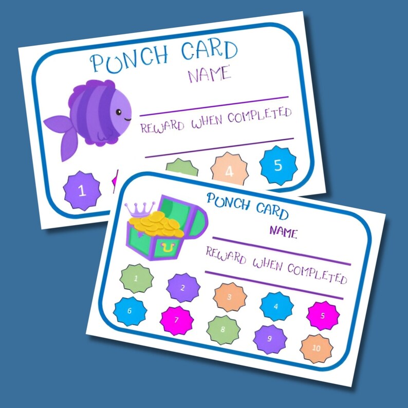 Punch Cards for Kids Behavior Card Incentive Punch Cards Reward Punch ...