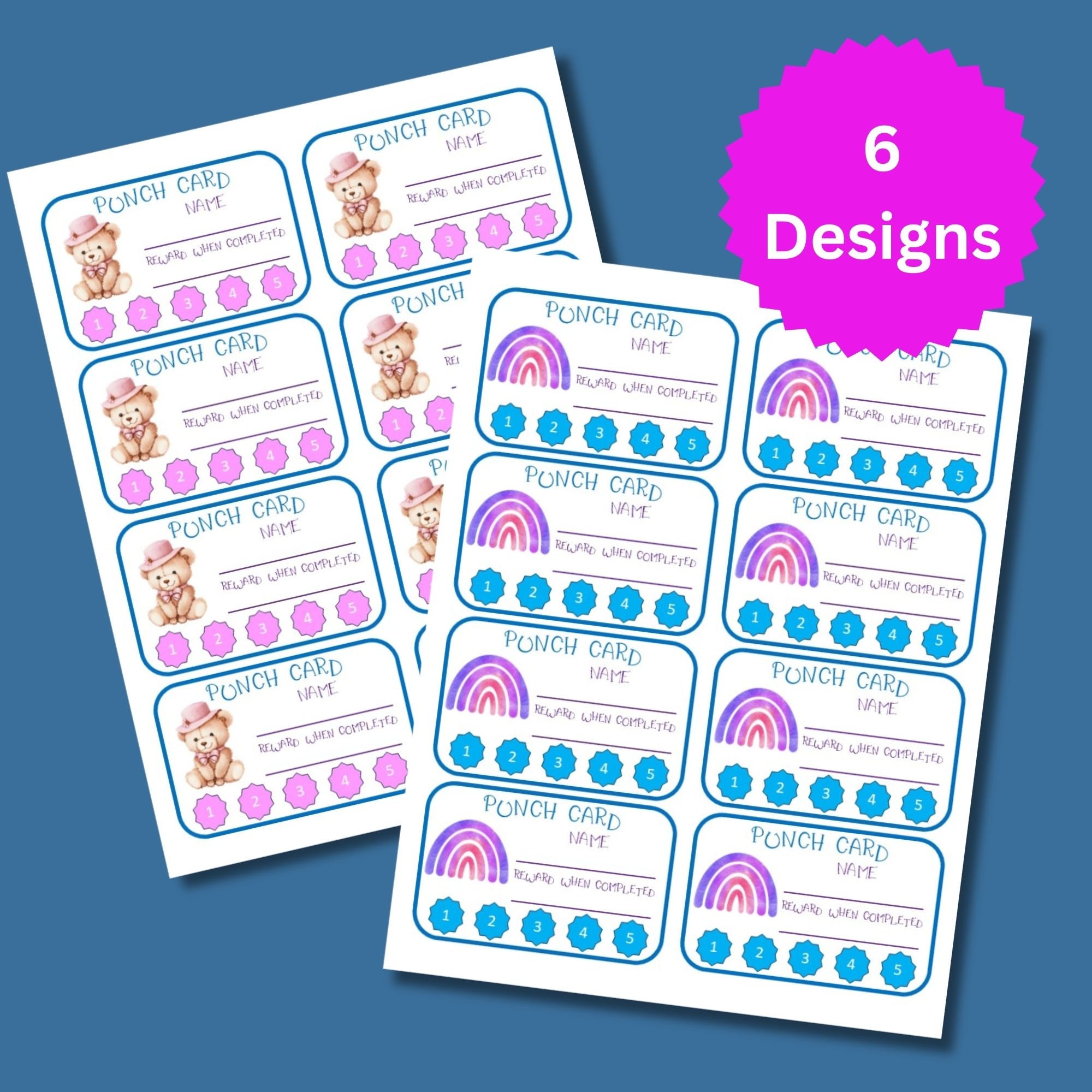 Rainbow Punch Cards Printable, Loyalty Card, Reward Sticker Chart, Chore  Incentive Kids & Teens, Good Behavior Tickets, Classroom Resource 