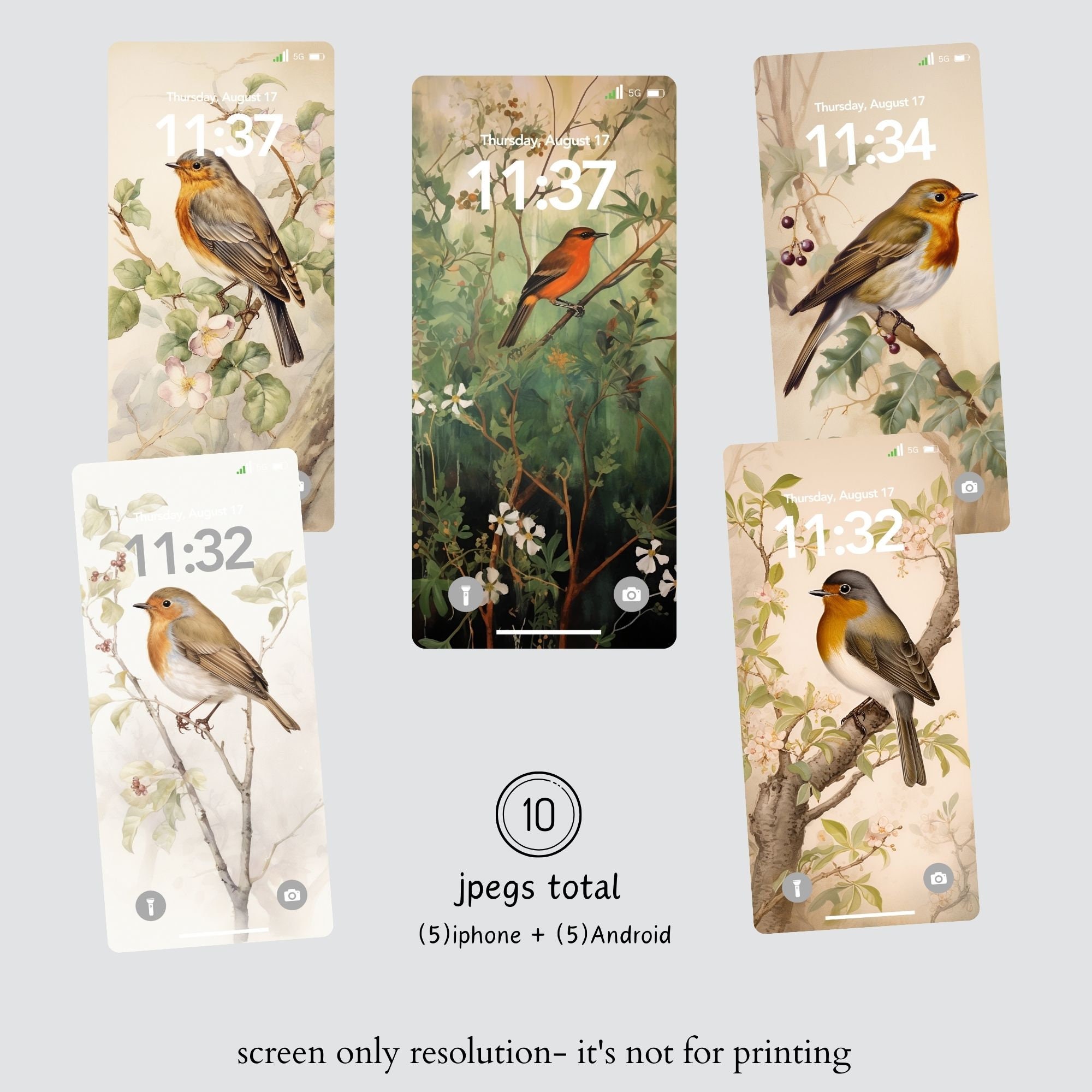 Vintage iPhone Wallpaper Bird, Vintage Flower, Bird Spring Floral ...
