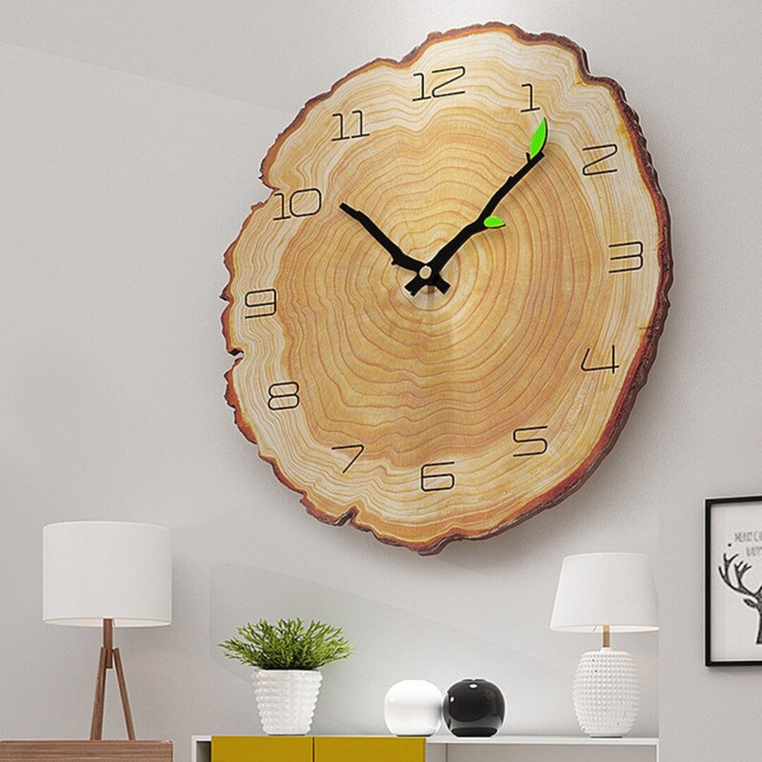 Wooden Log Clock Etsy