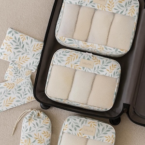 Mesh Detailed Digital Printed 3 Pcs Packing Cubes