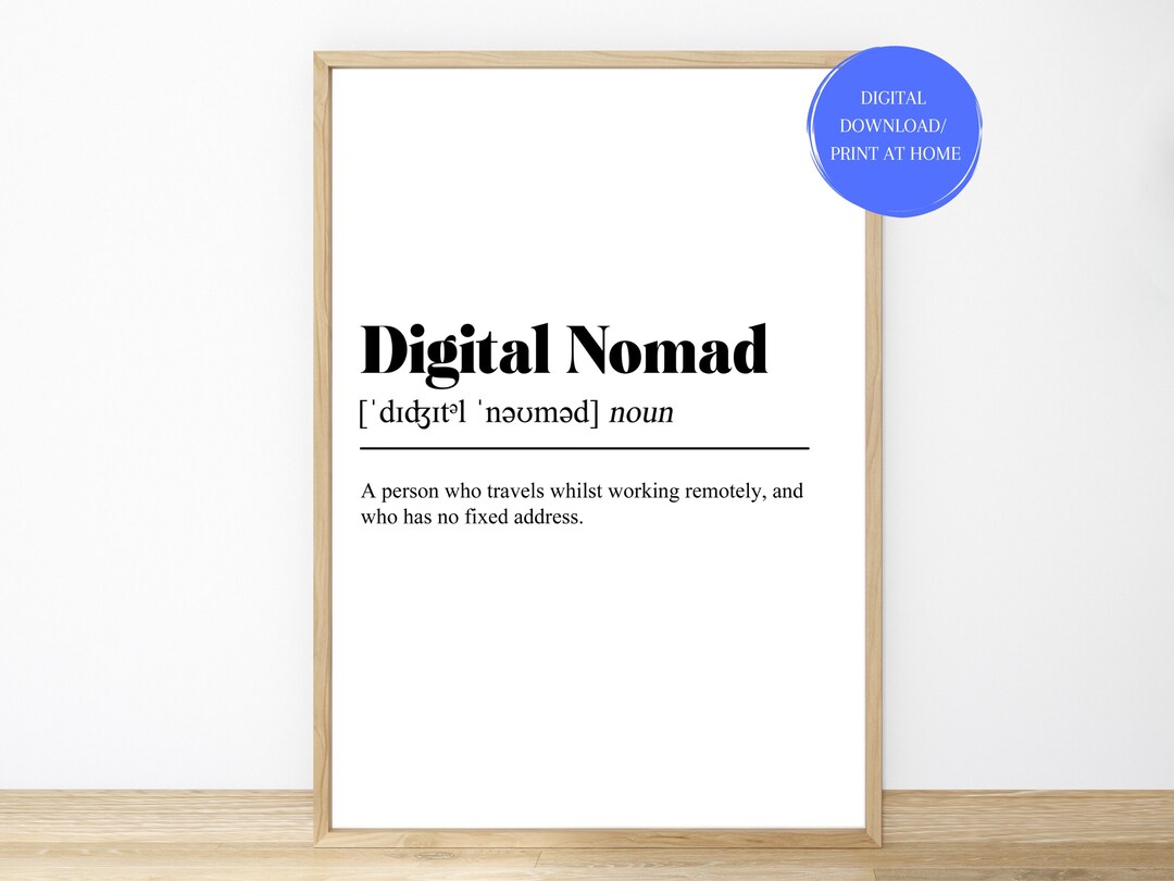 Digital Nomad Printable, Kitsch Kitchen, Dictionary Definition, Funny Wall Art, Home Decor