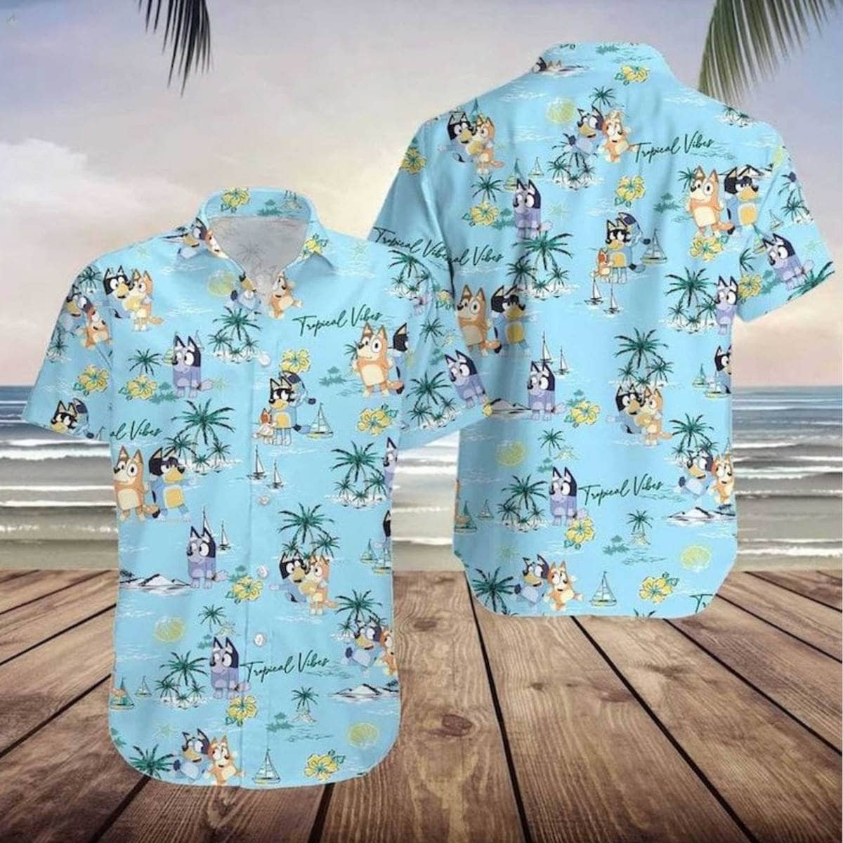 Funny Kid Bluey Hawaiian Shirt, Bluey Family Shirts, Bluey T Shirt
