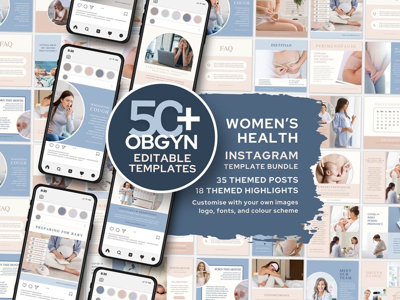50+ Obstetrician Gynaecologist Social Media Posts | Blue and Beige ...