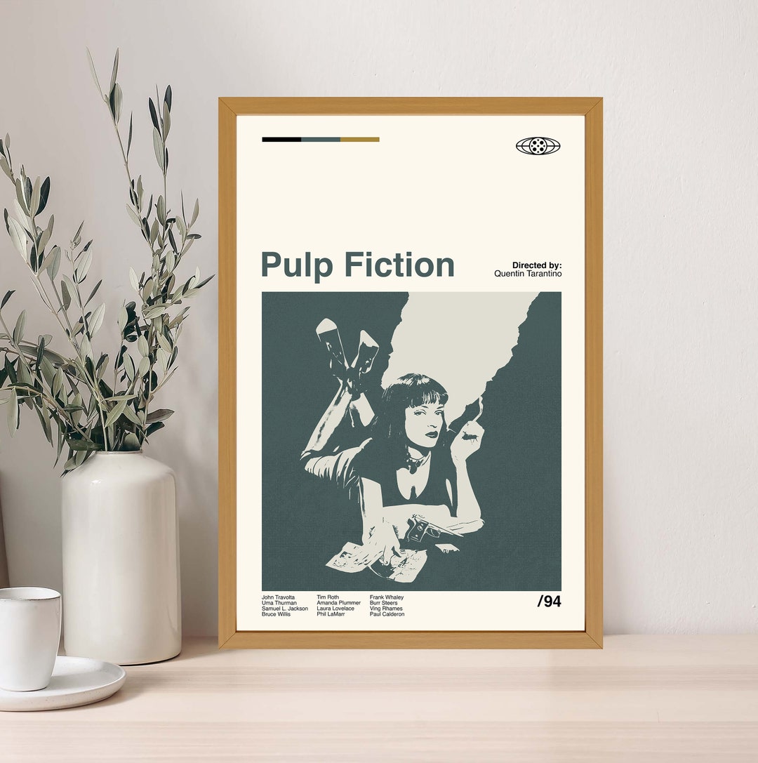 Poster Pulp Fiction - Affiche Film Culte 61x91,5 Cm - Déco Bureau Ou Salon Style Rétro
