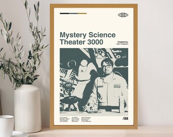 Mystery Science Theater 3000 Poster, Mystery Science Art, Theater 3000, Movie Art, Abstract Art, Vintage Modern, Minimalist Art, Retro Movie