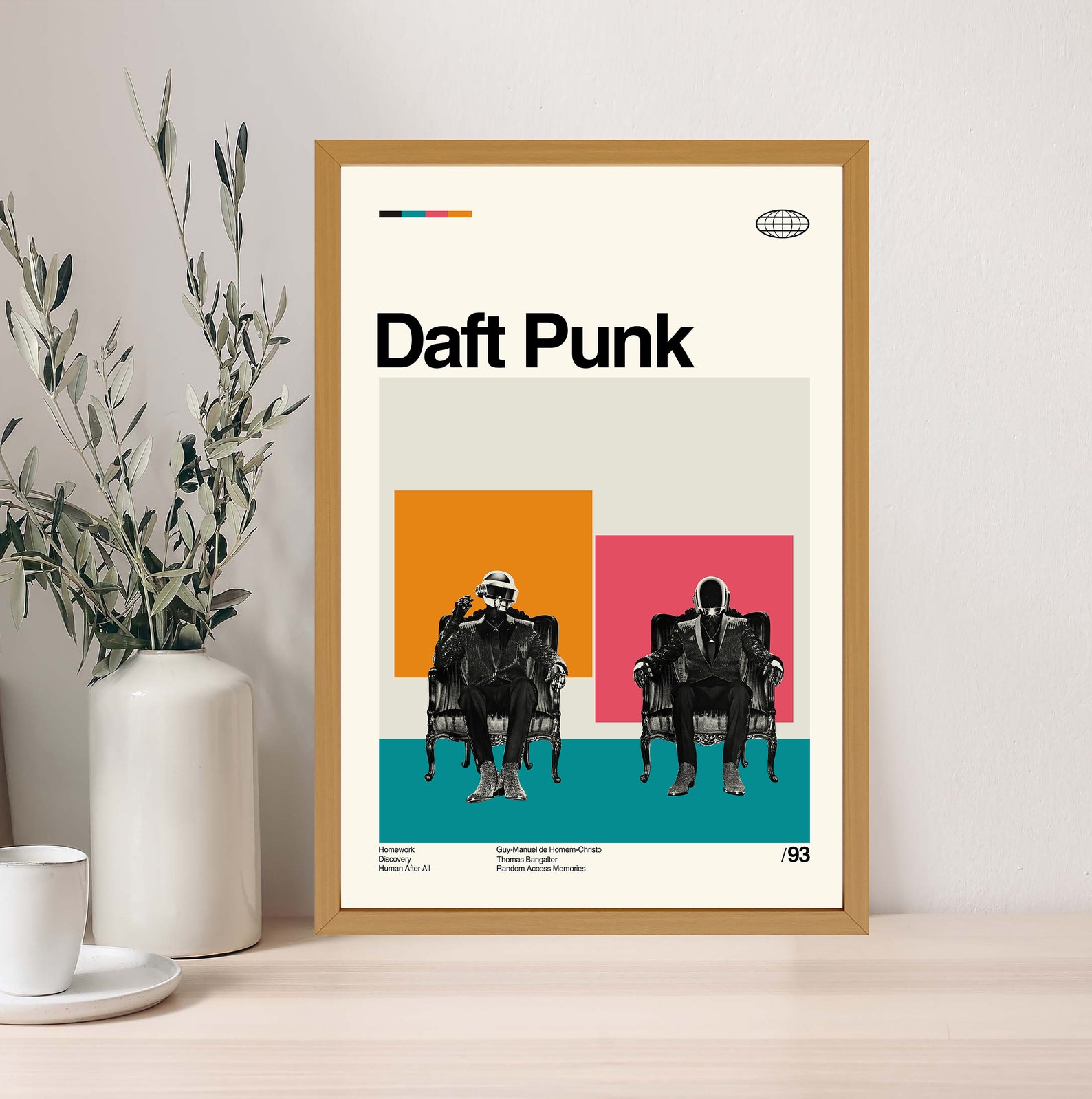 Daft Punk Poster, Daft Punk Print, Music Album Poster, Minimalist Art ...
