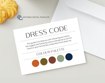 Wedding Dress Code Guide Template | Formal Events Attire (Digital Download)