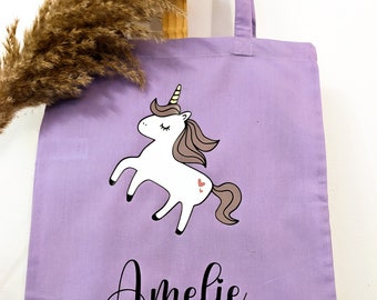 Jutetasche | Einhorn | Kindertasche | Stoffbeutel Kindergarten | Stofftasche personalisiert | Kinderbeutel | Jutebeutel