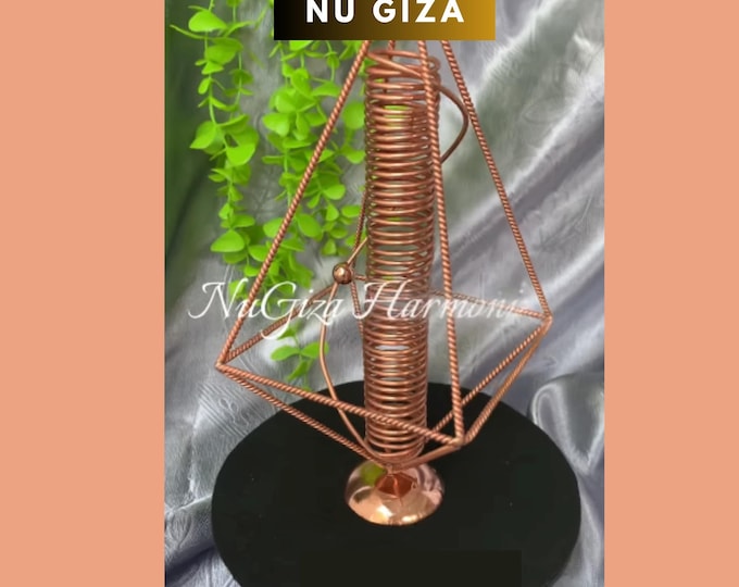 NuGiza Pyramid Harmonizer, Copper Tensor Tool, Sacred Geometry Decor, EMF Balance Device, Spiritual Meditation Pyramid