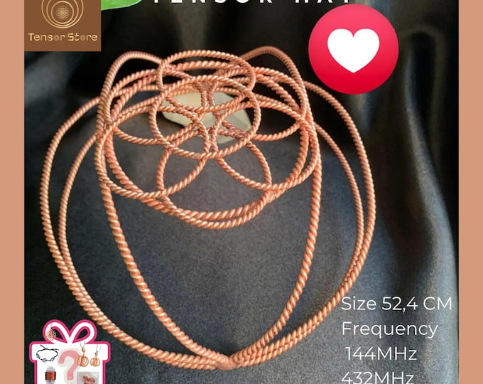 Handmade Copper Tensor Hat: Dual Frequency EMF Protection