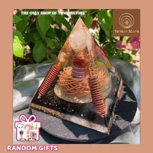 Orgonite Pyramid: Quartz Sphere, Rodin Coil, Tensor Ring - EMF Protection