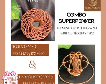 Handgemachte Kupfer Torus Harmonisator Set: Heilige Geometrie Energie Werkzeug