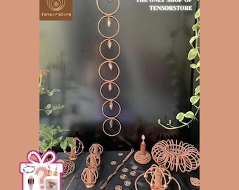 7-Chakra Crystal Copper Wind Chime: 177MHz Tensor Energy