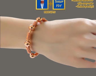 Handwoven Copper Tensor Bracelet: Custom Frequency Spiritual Jewelry