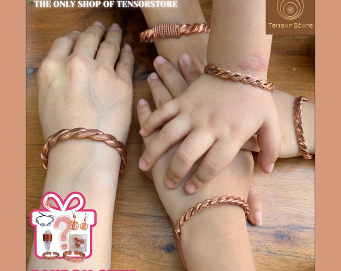 Custom Frequency Tensor Ring Bracelet: 99.99% Pure Red Copper, Energy Balance