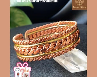 Tensor Bracelet Cuff, Tensor Anklet, Copper Grounding Meditation Tool, Personalized Cubit, Energy Balance Gift for Her &Him, Sacred Geometry