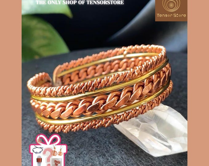 Tensor Bracelet Cuff, Tensor Anklet, Copper Grounding Meditation Tool, Personalized Cubit, Energy Balance Gift for Her &Him, Sacred Geometry
