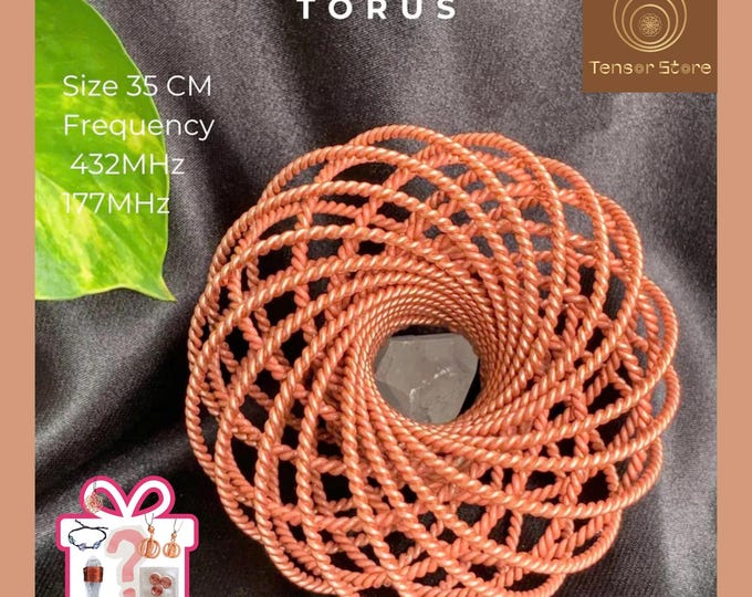Handmade Copper Tensor Torus: 432MHz & 177MHz Frequencies, Energy Alignment