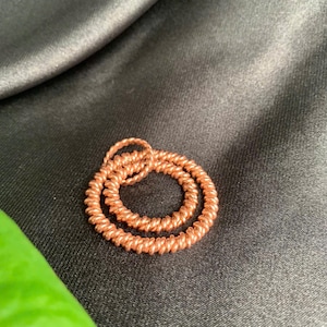 Pure Copper Tensor Pendant, Double Twisted for Powerful Energy, Tensor Ring Generator, Lost Sacred Cubit, 144mHz, 177mHz, EMF-Aware Pendant