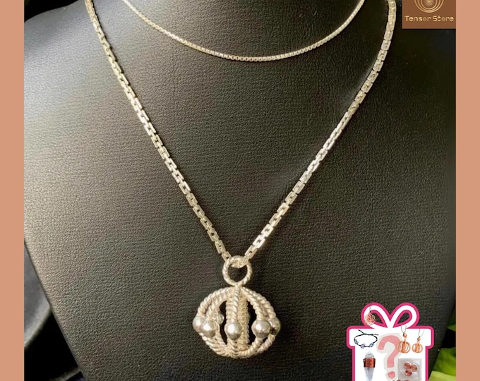 Silver Tensor Harmonizer Necklace: Sacred Geometry Spiritual Pendant