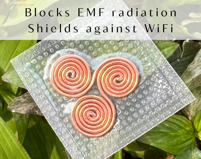 Copper Triskelion Phone Accessory, Triskelion Mobile Sticker, 5G-EMF Aware Phone Accessory, Sacred Geometry Energy Vibrational Tool