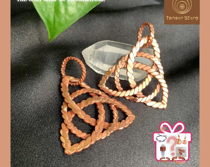 Tensor Pendant Celtic 432Mhz, Copper Tensor Ring Necklace, Celtic Knot Jewelry Boho, Tensor Ring, Sacred Geometry, Meditation Necklace