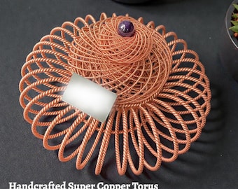Handcrafted Super Copper Torus | Sacred Geometry Energy Field | 432MHz · 177MHz · 144MHz | Includes Free Quartz Sphere
