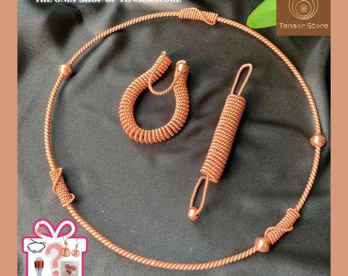 Red Copper Tensor Ring Set: Sacred Cubit Water Purification Tool