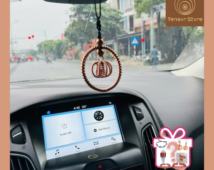 Copper Tensor Harmonizer Necklace: Sacred Geometry, Energy Healing (14cm, with String