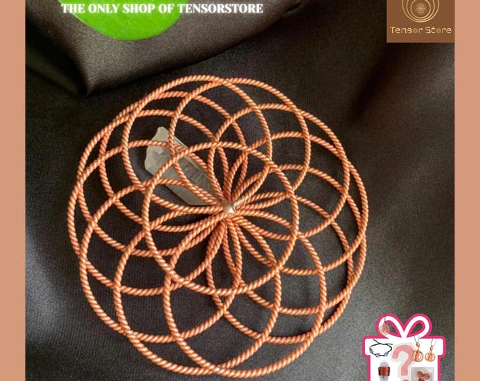 Lotus of Life Copper Tensor Ring (18.5cm): Sacred Cubit 144MHz