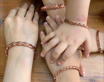 Custom Frequency Tensor Ring Bracelet: 99.99% Pure Red Copper, Energy Balance