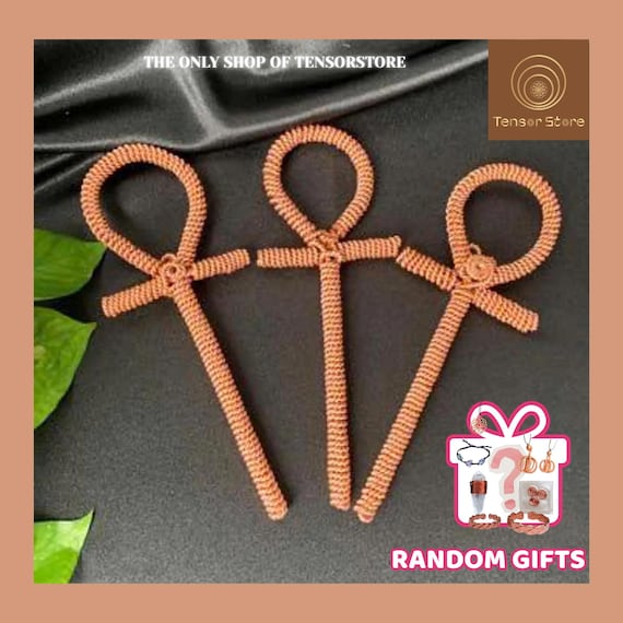 Handmade Copper Ankh Tensor Ring: Spiritual Energy Pendant, Sacred Cubit
