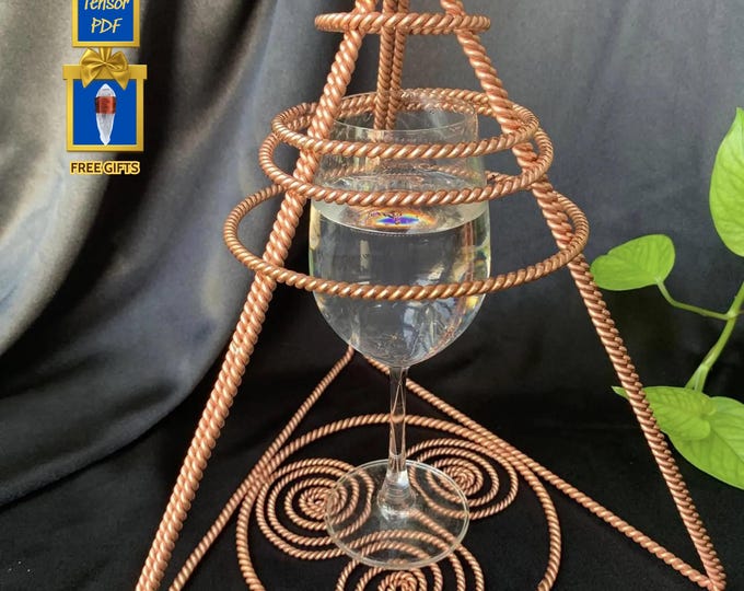 Featured listing image: Powerful Water Charging Pyramid, Super Powerful Tensor, 6-Frequency Copper Pyramid, Water Charging, Chakra Healing, Sacred Geometry Energy