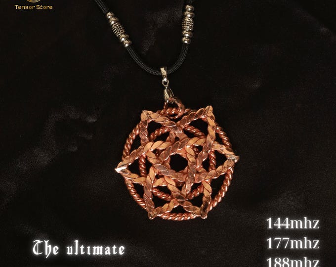 Hexagram Flower Tensor Pendant: Pure Copper Energy Necklace, Tensor Store