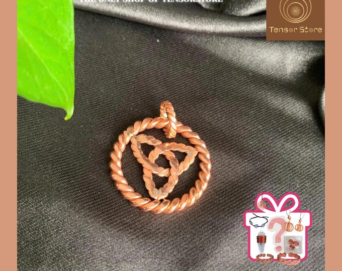 Tensor Pendant Celtic 432Mhz, Copper Tensor Ring Necklace, Celtic Knot Jewelry Boho, Tensor Ring, Sacred Geometry, Meditation Necklace