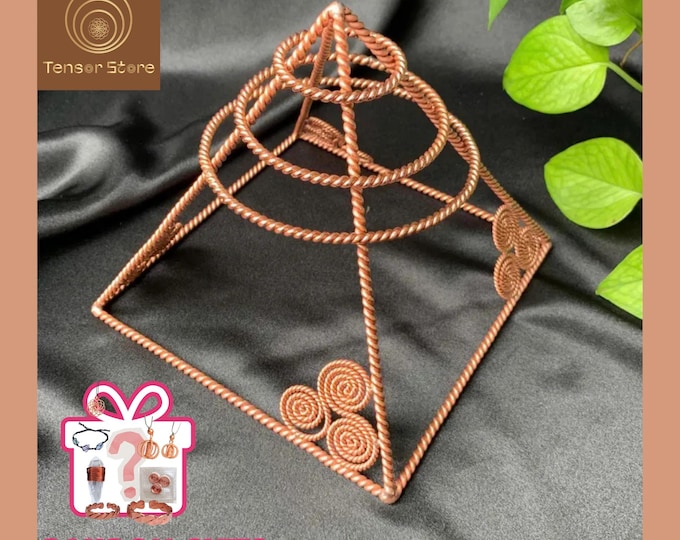Copper Tensor Pyramid: Sacred Geometry Energy Amplifier, 432MHz